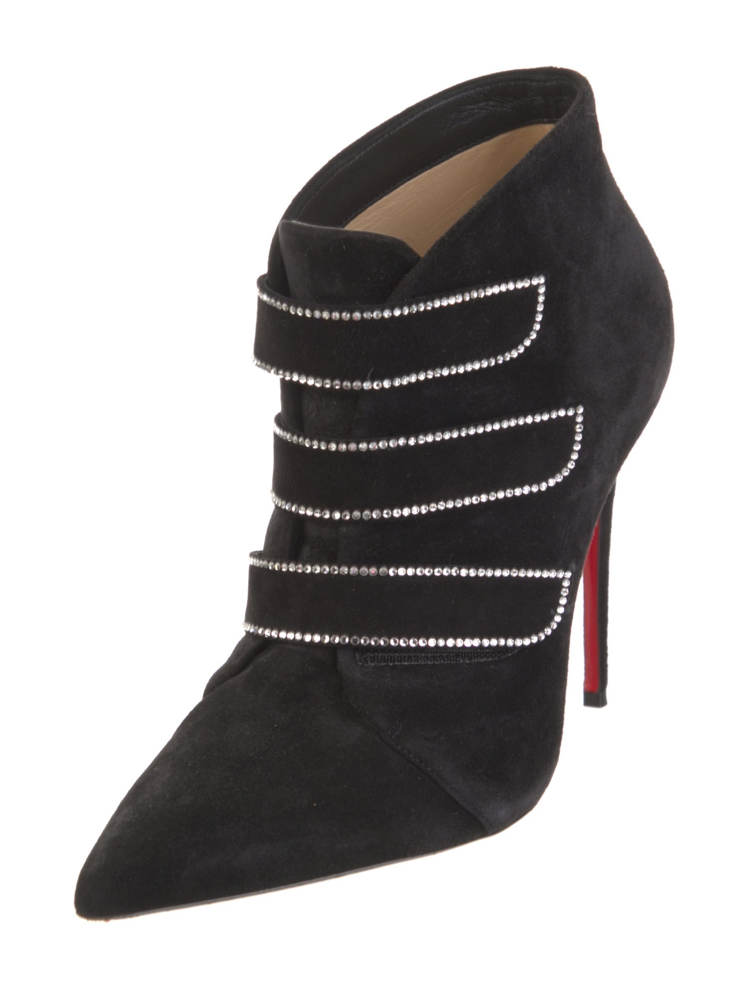 Christian Louboutin Suede Crystal Embellishments Boots