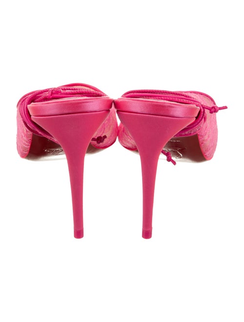 Christian Louboutin Lace Leather Trim Embellishment Slingback Pumps