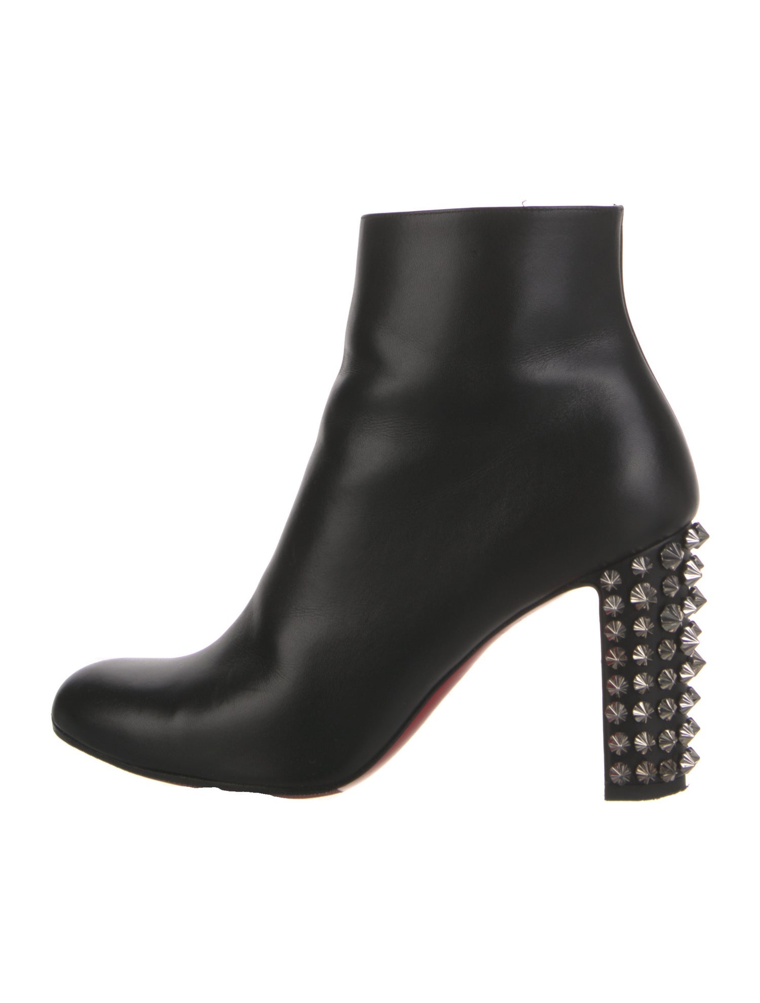 Christian Louboutin Spike Accents Leather Sock Boots