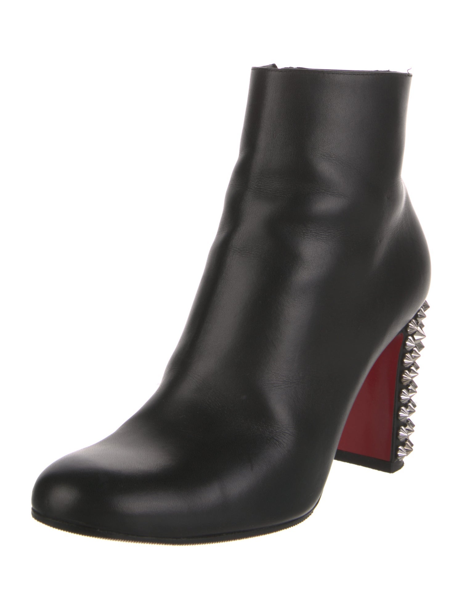 Christian Louboutin Spike Accents Leather Sock Boots