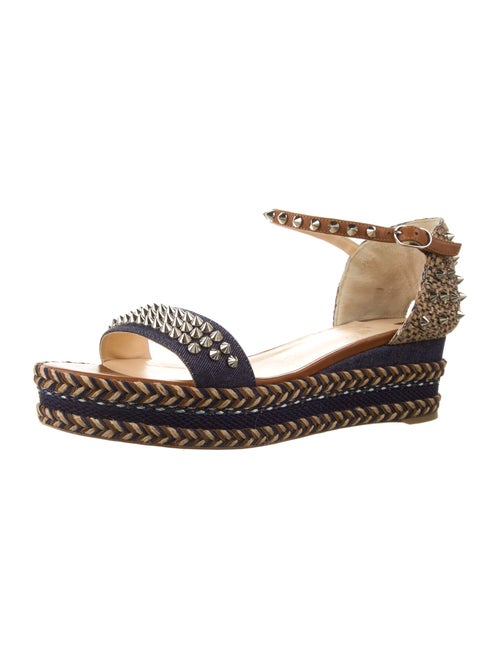 Christian Louboutin Spike Accents Denim Espadrilles