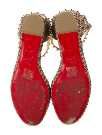 Christian Louboutin Spike Accents Denim Espadrilles
