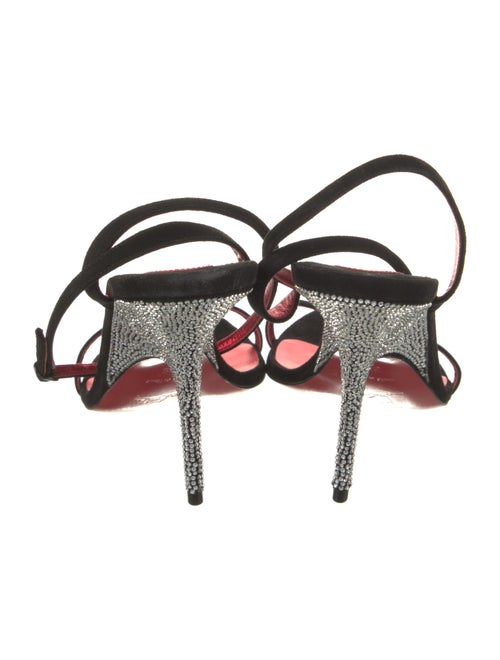 Christian Louboutin Suede Crystal Embellishments Slingback Sandals
