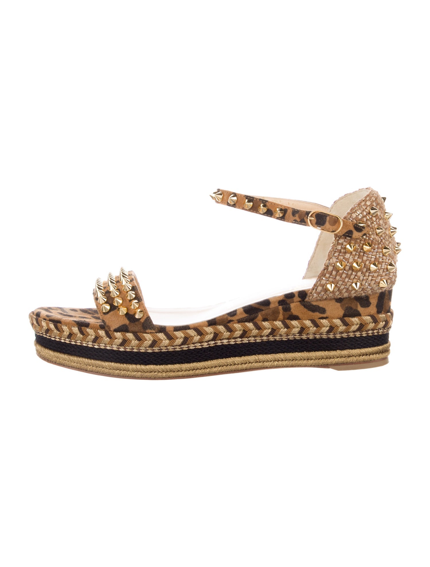 Christian Louboutin Spike Accents Suede Espadrilles
