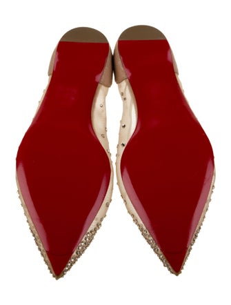 Christian Louboutin Mesh Crystal Embellishments Ballet Flats
