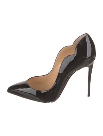 Christian Louboutin Patent Leather Scalloped Accent Pumps