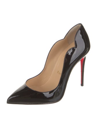 Christian Louboutin Patent Leather Scalloped Accent Pumps
