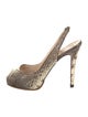 Christian Louboutin Python Animal Print Slingback Pumps