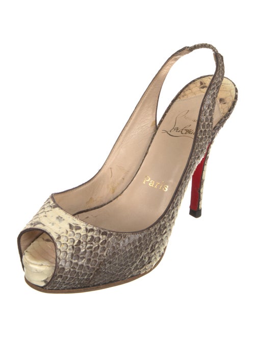 Christian Louboutin Python Animal Print Slingback Pumps