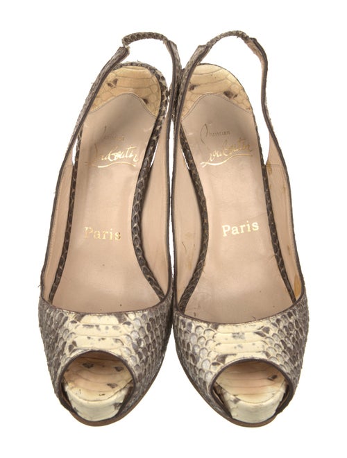Christian Louboutin Python Animal Print Slingback Pumps
