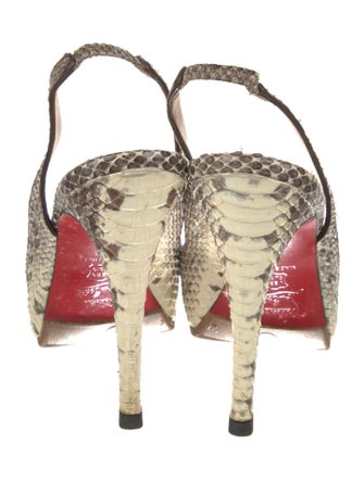 Christian Louboutin Python Animal Print Slingback Pumps