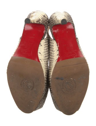 Christian Louboutin Python Animal Print Slingback Pumps