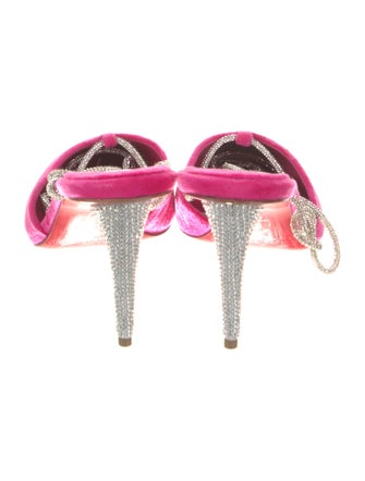 Christian Louboutin Velvet Crystal Embellishments Slingback Pumps