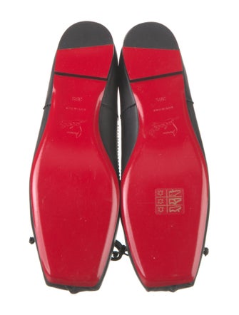 Christian Louboutin Leather Bow Accents Ballet Flats