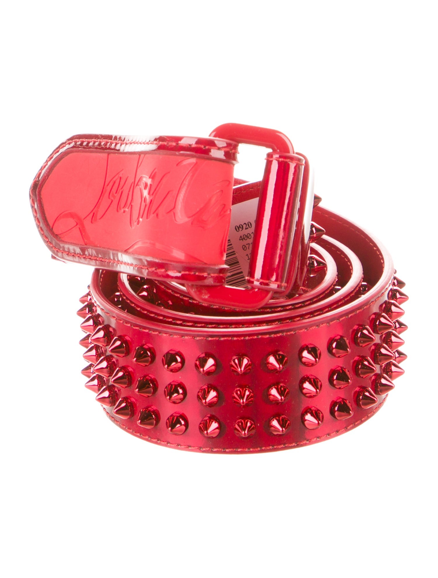 Christian Louboutin Patent Leather Studded Accents Belt