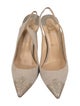Christian Louboutin Suede Glitter Accents Slingback Pumps