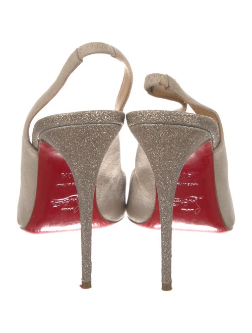 Christian Louboutin Suede Glitter Accents Slingback Pumps