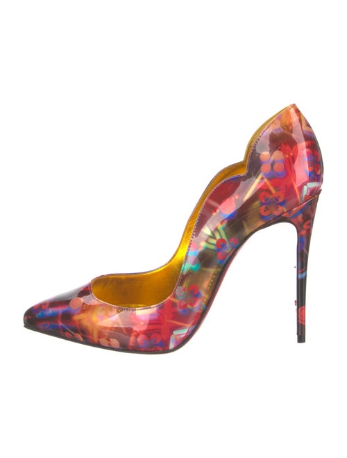 Christian Louboutin Patent Leather Floral Print Pumps