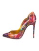 Christian Louboutin Patent Leather Floral Print Pumps