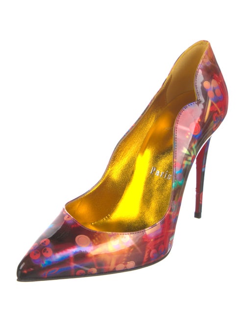 Christian Louboutin Patent Leather Floral Print Pumps