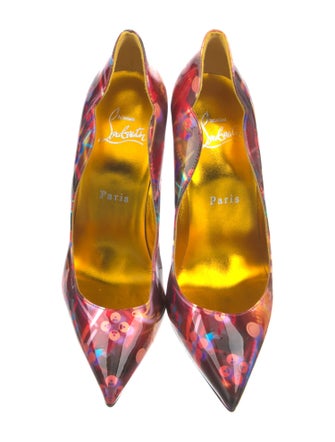 Christian Louboutin Patent Leather Floral Print Pumps
