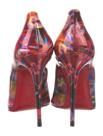 Christian Louboutin Patent Leather Floral Print Pumps