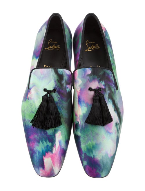 Christian Louboutin Satin Tie-Dye Print Loafers