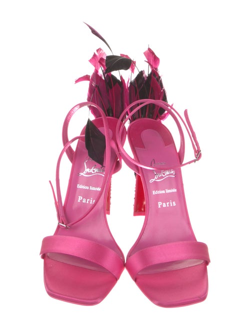 Christian Louboutin Satin Crystal Embellishments Sandals