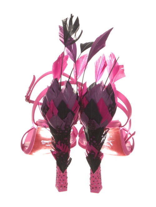 Christian Louboutin Satin Crystal Embellishments Sandals