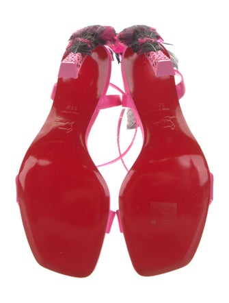 Christian Louboutin Satin Crystal Embellishments Sandals