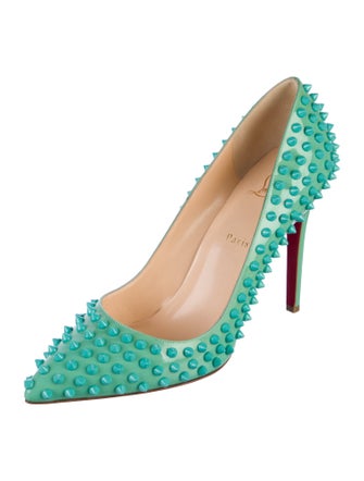 Christian Louboutin Patent Leather Studded Accents Pumps