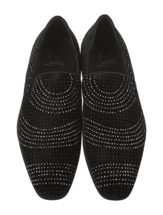 Christian Louboutin Suede Polka Dot Print Loafers