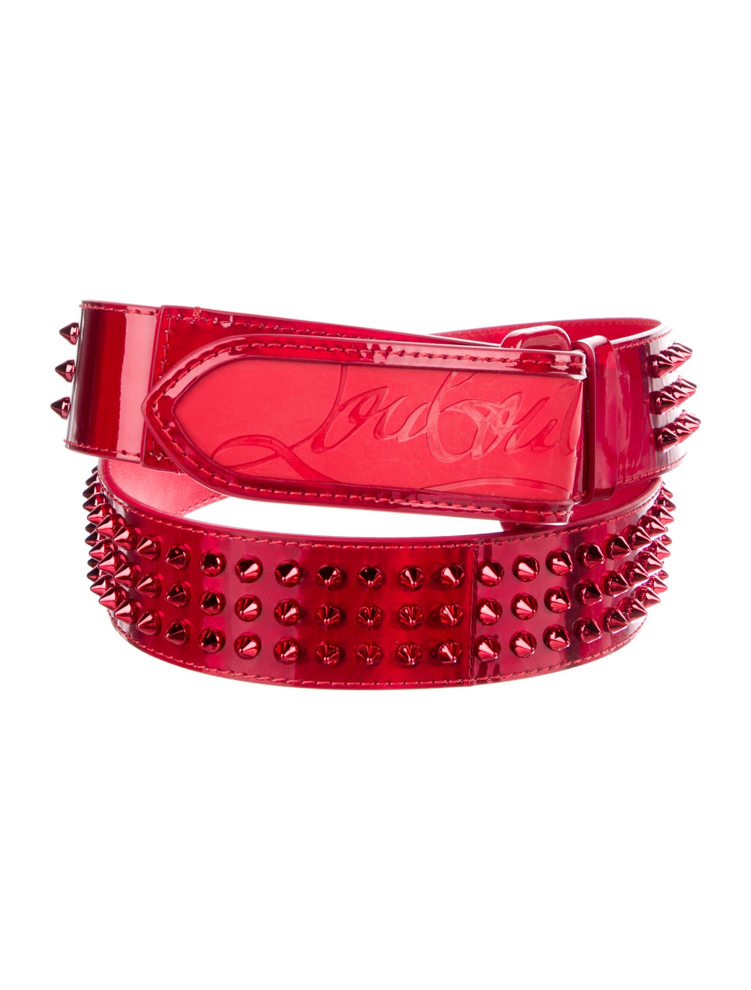 Christian Louboutin Patent Leather Studded Accents Waist Belt