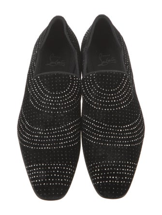 Christian Louboutin Suede Polka Dot Print Loafers
