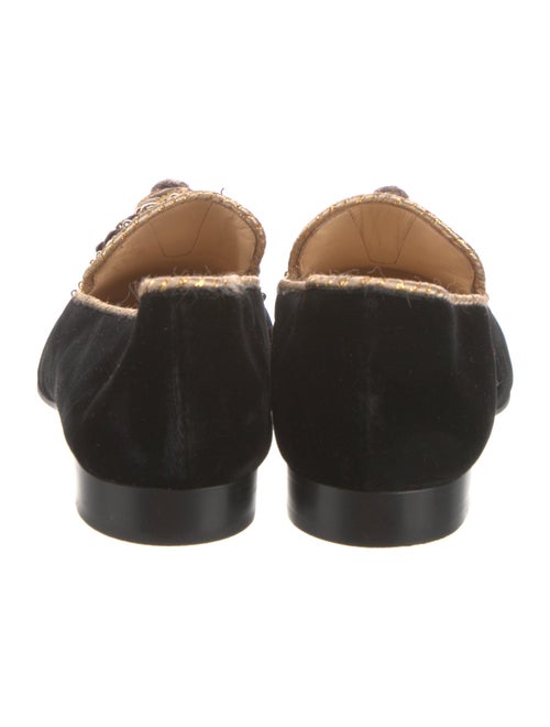 Christian Louboutin Velvet Studded Accents Loafers