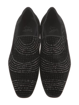 Christian Louboutin Suede Polka Dot Print Loafers