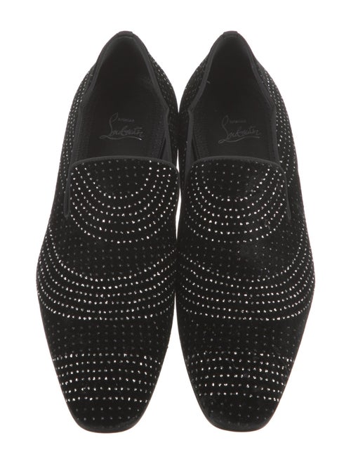 Christian Louboutin Suede Polka Dot Print Loafers