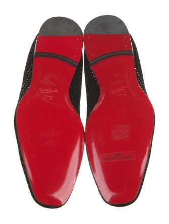 Christian Louboutin Suede Polka Dot Print Loafers