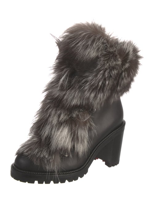 Christian Louboutin Leather Fur Trim Boots