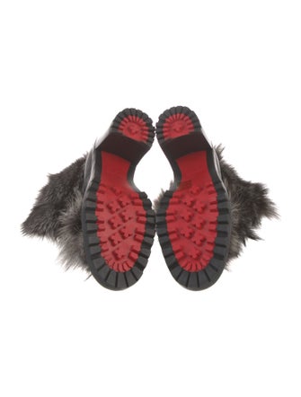 Christian Louboutin Leather Fur Trim Boots