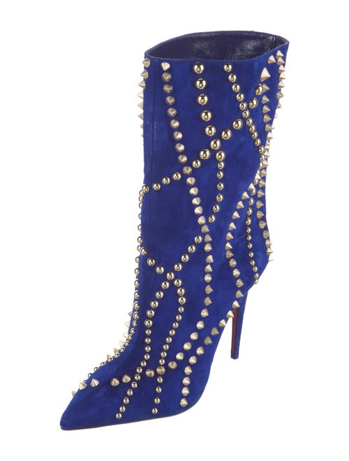 Christian Louboutin Suede Studded Accents Boots