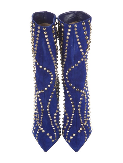 Christian Louboutin Suede Studded Accents Boots