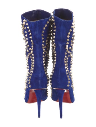 Christian Louboutin Suede Studded Accents Boots