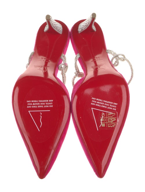 Christian Louboutin Velvet Crystal Embellishments Slingback Pumps