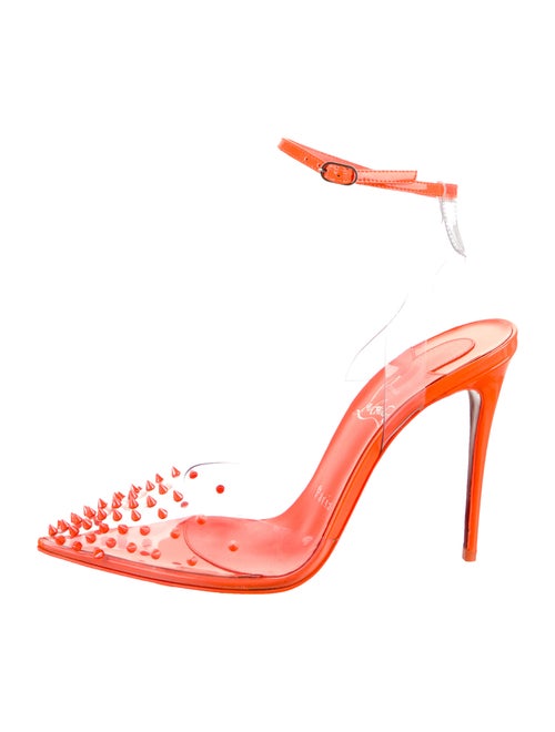 Christian Louboutin PVC Studded Accents Slingback Pumps