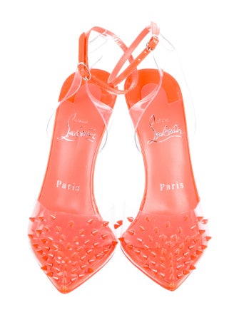 Christian Louboutin PVC Studded Accents Slingback Pumps