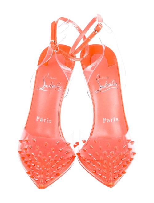 Christian Louboutin PVC Studded Accents Slingback Pumps