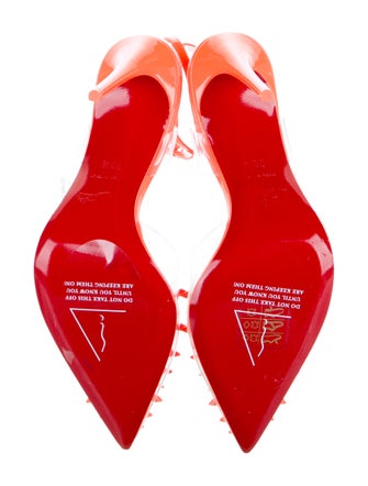 Christian Louboutin PVC Studded Accents Slingback Pumps