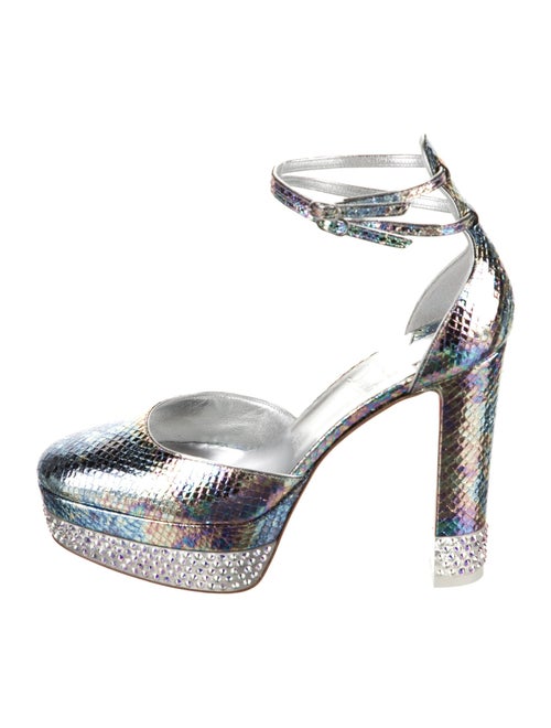 Christian Louboutin Leather Crystal Embellishments D'Orsay Pumps