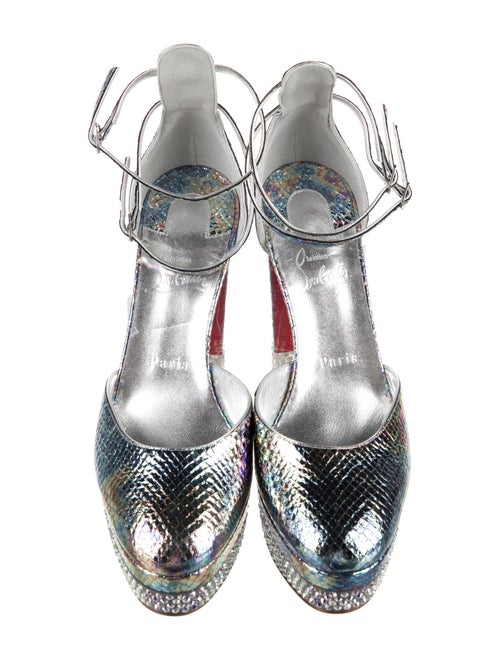 Christian Louboutin Leather Crystal Embellishments D'Orsay Pumps